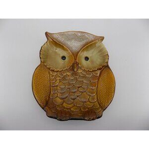 Owl Plate Spoon Rest Trinket Dish by Harvest Spice 7" Tall x 6" Wide
